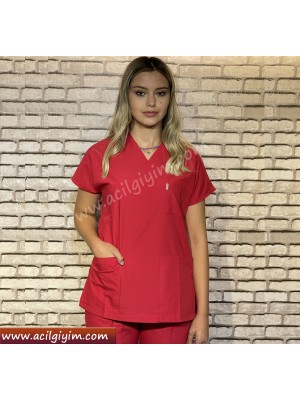 Takım (Cerrahi ) Yaka Kırmızı renk Takım (Cerrahi ) Yaka Kırmızı renk
