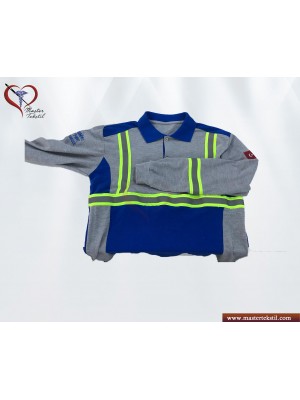 Polo Yaka Reflektörlü Sweatshirt Polo Yaka Reflektörlü Sweatshirt