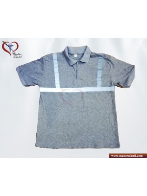 Gri Polo Yaka Reflektörlü Tişört Gri Polo Yaka Reflektörlü Tişört