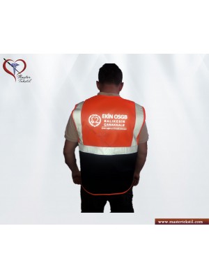 Reflektörlü Mühendis Yeleği Turuncu Reflektörlü Mühendis Yeleği Turuncu